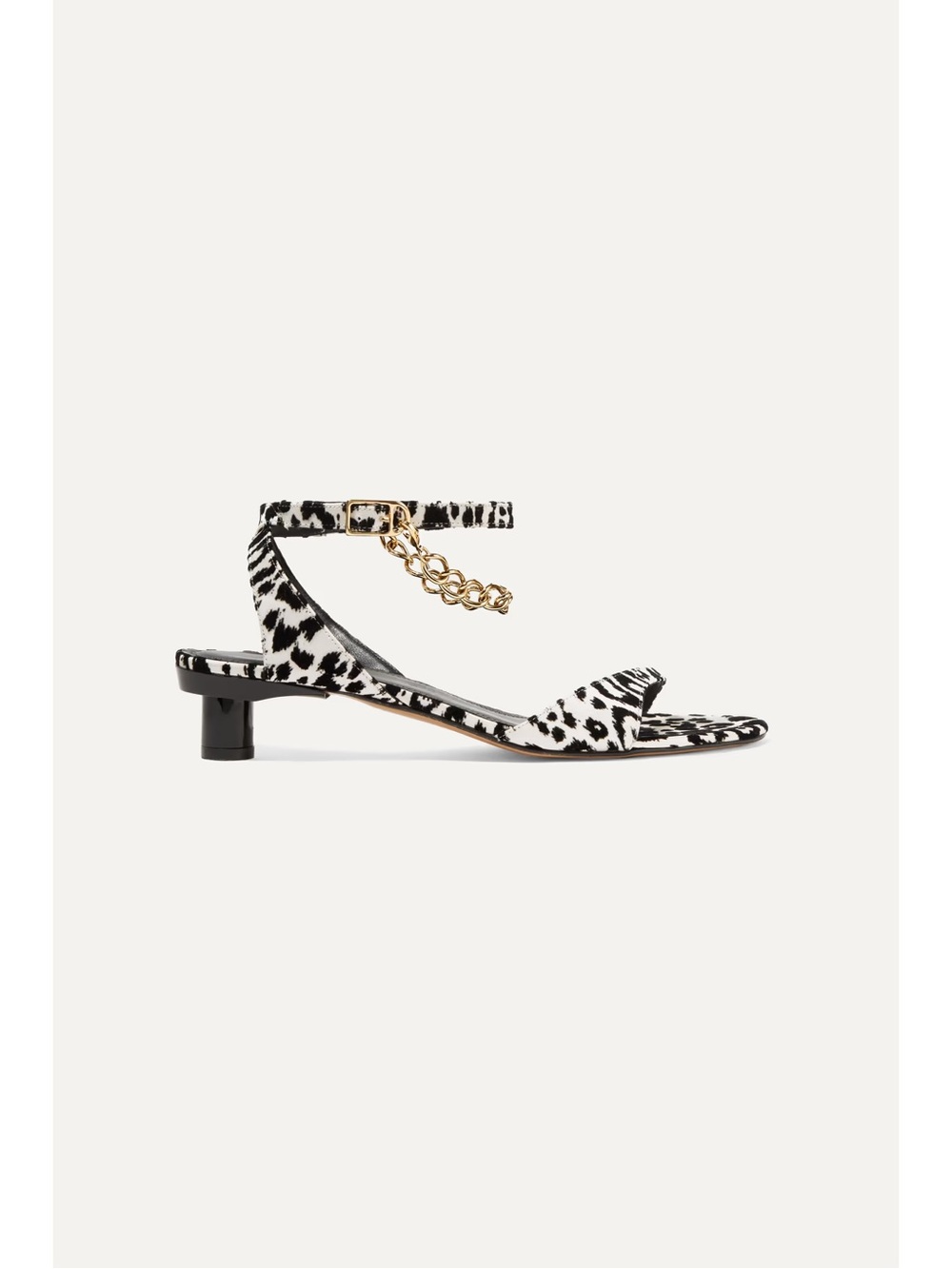 Nathan chain-embellished leopard-flocked satin sandals - 8